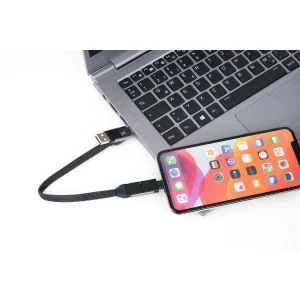 Cable Multifunción 3-en-1 USB/USB-C a Lightning - Negro