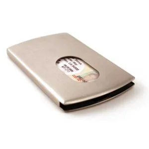 Portatarjetas de Metal Troika Slide - Acero Inoxidable