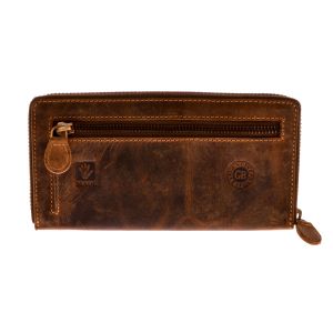 Cartera de Cuero Vintage con Cremallera Greenburry