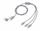 Cable de Carga 3 en 1 Troika Lightning, USB-C y Micro-USB
